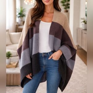 Wooden Ships Multicolor Knit Poncho